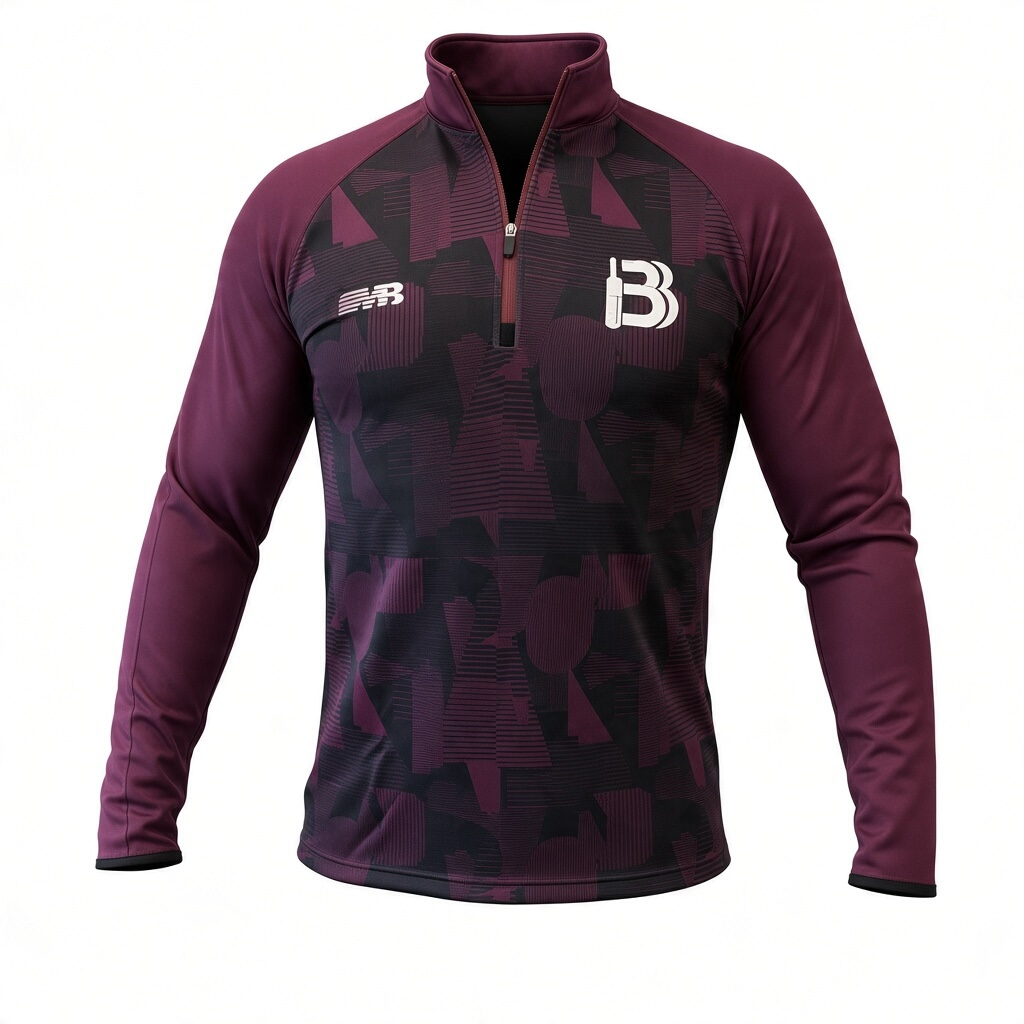 BB Cricket Bats Limited Edition Cricket 1/4 Zip Warm Up Long Sleeve Top T-Shirt | Quality Professional Hand Picked Cricket Bats | BB International Cricket Bats