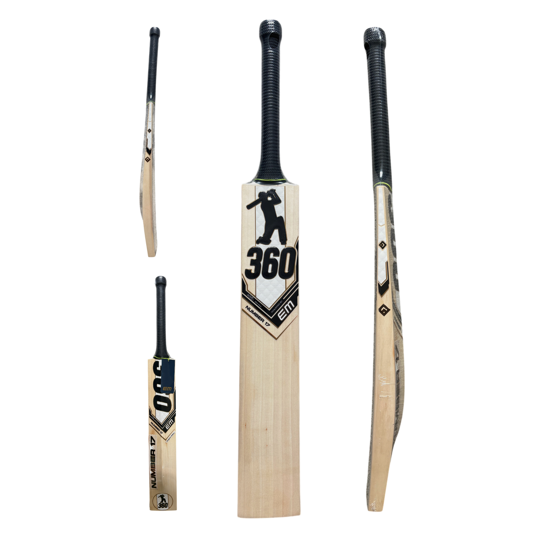 EM EM - AB de Villiers 360 Number 17 Black- Size Harrow Cricket Bat | Quality Professional Hand Picked Cricket Bats | BB International Cricket Bats