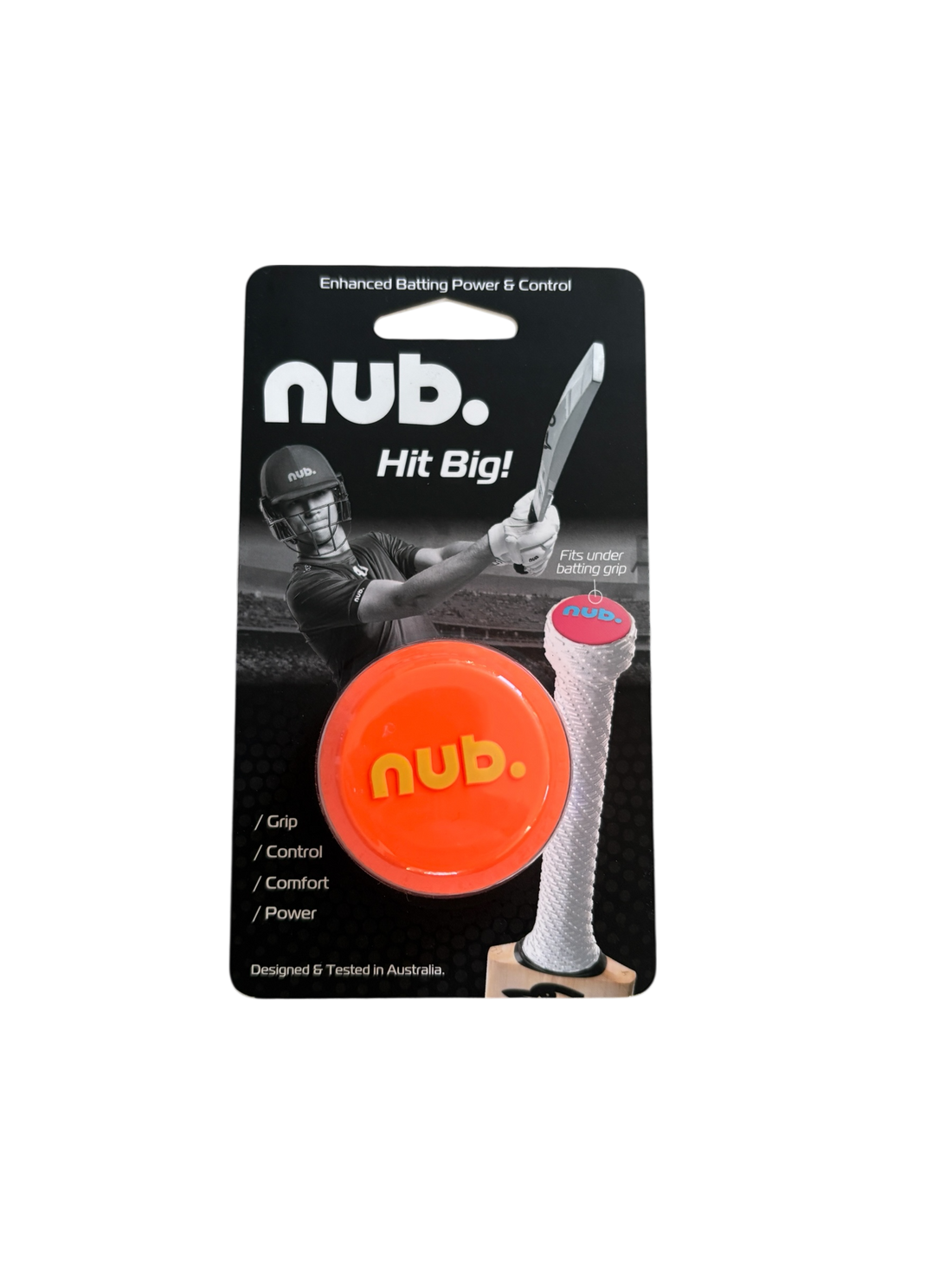 nub. Cricket Bat Handle End (Orange)