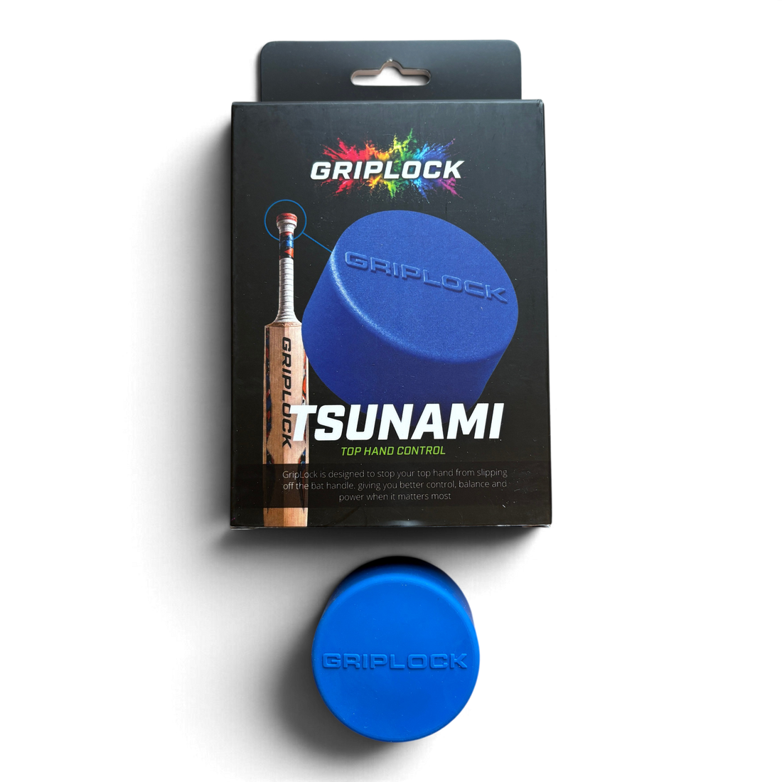 BB Cricket Bats Griplock Cricket Bat Handle End (Tsunami Blue) Accessory | Quality Professional Hand Picked Cricket Bats | BB International Cricket Bats