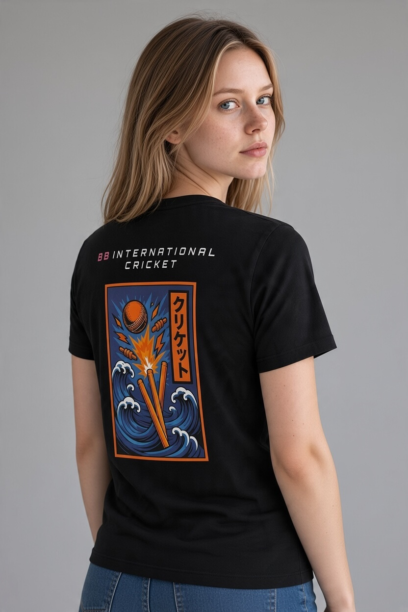 BB Cricket Bats Limited Edition Cricket Graphic Tee - Black T-Shirt | Quality Professional Hand Picked Cricket Bats | BB International Cricket Bats
