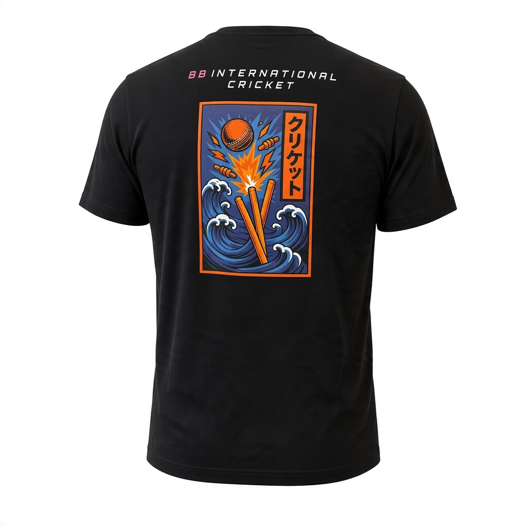 BB Cricket Bats Limited Edition Cricket Graphic Tee - Black T-Shirt | Quality Professional Hand Picked Cricket Bats | BB International Cricket Bats