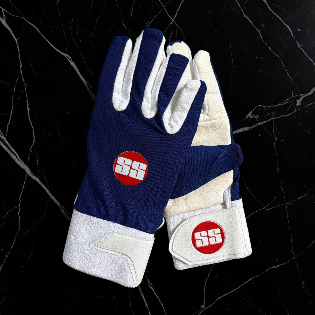 SS - Blue &amp; White Inner Wicket Keeping Gloves
